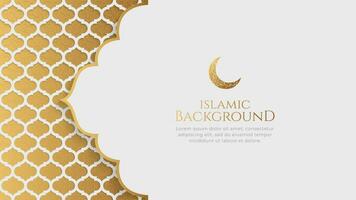 islamisch Arabisch Arabeske Ornament Muster Luxus golden Weiß Hintergrund mit Kopieren Raum vektor