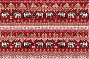 ethnisch traditionell thailändisch Elefant Pixel Kunst nahtlos Muster. Vektor Design zum Stoff, Teppich, Fliese, Stickerei, Hintergrund, und Hintergrund.