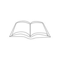vektor i ett kontinuerlig linje teckning av bok begrepp av utbildning, bibliotek logotyp illustration