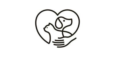 Haustier Pflege Logo Design, minimalistisch Linie Logo Design Vorlage vektor