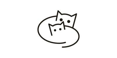 minimalistisch Linie Logo Design mit ein Katze Form. vektor