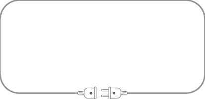 rechteckig elektrisch Stecker und Steckdose Rahmen mit Kopieren Raum zum Text oder Design vektor