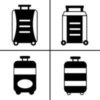 vektor svart och vit illustration av resväska ikon för företag. stock vektor design.
