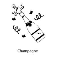 trendiga champagnekoncept vektor