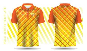 abstrakt gul och orange mönster för polo jersey och sport attrapp mall vektor