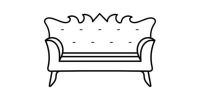 Sofa Linie Symbole. Möbel Design. Sammlung von Sofa Illustration. modern Möbel einstellen isoliert auf Weiß Hintergrund. vektor