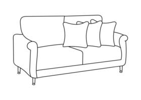 Sofa Linie Symbole. Möbel Design. Sammlung von Sofa Illustration. modern Möbel einstellen isoliert auf Weiß Hintergrund. vektor