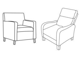 Sofa Linie Symbole. Möbel Design. Sammlung von Sofa Illustration. modern Möbel einstellen isoliert auf Weiß Hintergrund. vektor