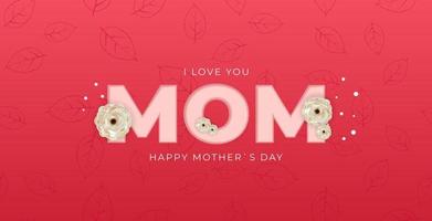 ich liebe dich Mama. glücklicher Muttertagshintergrund. Vektorillustration vektor