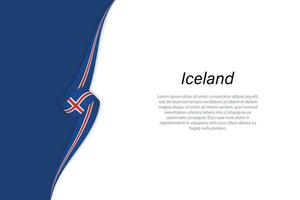 Vinka flagga av island med copy bakgrund. vektor