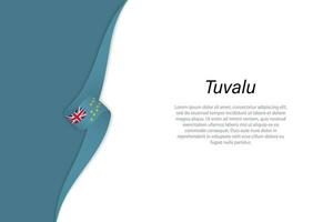 Vinka flagga av tuvalu med copy bakgrund vektor