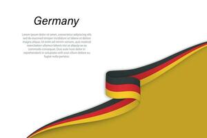 Welle Flagge von Deutschland mit Copyspace Hintergrund vektor
