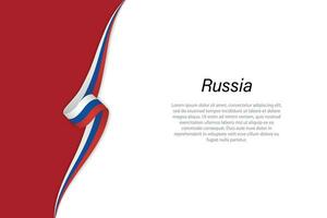 Vinka flagga av ryssland med copy bakgrund. vektor
