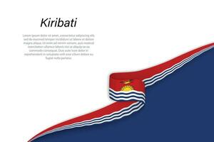 Vinka flagga av kiribati med copy bakgrund vektor