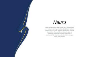 Welle Flagge von Nauru mit Copyspace Hintergrund vektor