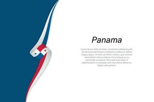 Welle Flagge von Panama mit Copyspace Hintergrund. vektor