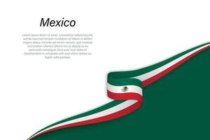 Vinka flagga av mexico med copy bakgrund vektor