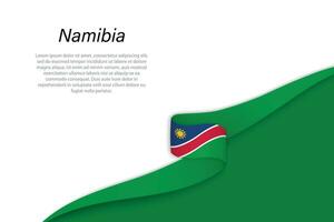 Welle Flagge von Namibia mit Copyspace Hintergrund vektor