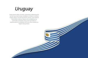 Welle Flagge von Uruguay mit Copyspace Hintergrund vektor