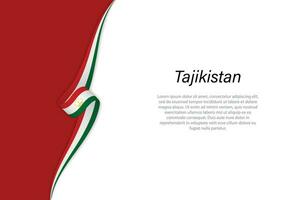Vinka flagga av tadzjikistan med copy bakgrund vektor