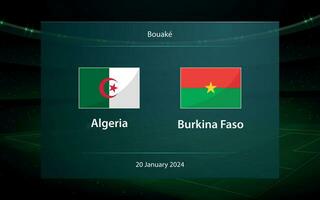 algeriet mot Burkina faso. fotboll tavlan utsända grafisk vektor