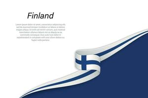 Welle Flagge von Finnland mit Copyspace Hintergrund vektor