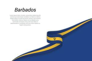 Welle Flagge von Barbados mit Copyspace Hintergrund vektor