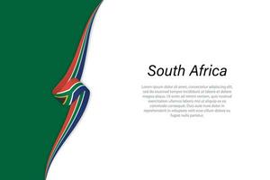 Welle Flagge von Süd Afrika mit Copyspace Hintergrund vektor
