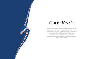 Welle Flagge von Kap verde mit Copyspace Hintergrund vektor