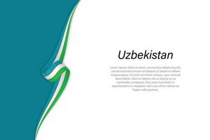 Welle Flagge von Usbekistan mit Copyspace Hintergrund vektor