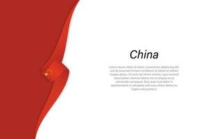 Welle Flagge von China mit Copyspace Hintergrund vektor