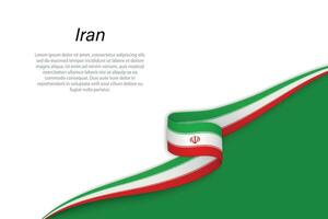 Vinka flagga av iran med copy bakgrund vektor