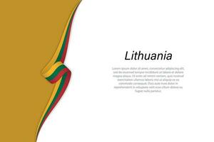Welle Flagge von Litauen mit Copyspace Hintergrund. vektor
