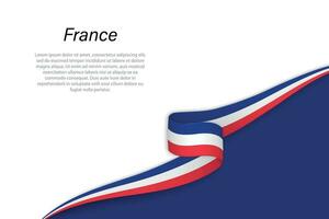 Welle Flagge von Frankreich mit Copyspace Hintergrund vektor