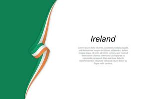 Welle Flagge von Irland mit Copyspace Hintergrund. vektor