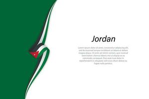Welle Flagge von Jordan mit Copyspace Hintergrund vektor