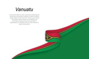 Welle Flagge von Vanuatu mit Copyspace Hintergrund vektor