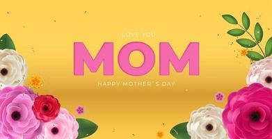 ich liebe dich Mama. glücklicher Muttertagshintergrund. Vektorillustration vektor