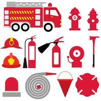 brandman ikon vektor uppsättning. brand illustration tecken. brand brigad symbol ot logotyp.