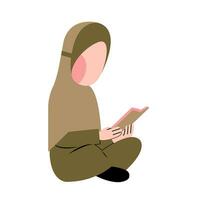 Muslim Mädchen lesen Koran Illustration vektor