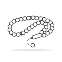 enkel tasbih muslim spelare pärlor tecknad serie vektor illustrationer religion ikon vektor design