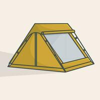 turist tält för camping på resa isolerat på ljus bakgrund vektor