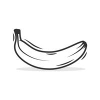 karikaturistisch Banane auf Gelb Hintergrund Gesundheit Essen Natur Obst Logo Symbol Hand gezeichnet Illustration vektor