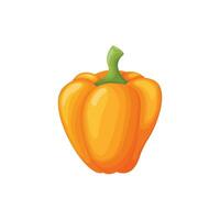 Pfeffer. Orange reif Glocke Pfeffer im Karikatur Stil. Paprika. frisch Gemüse. Vektor Illustration isoliert auf ein Weiß Hintergrund