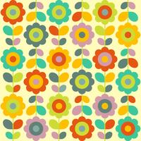 Seamless Flower Retro Pattern Bakgrund vektor