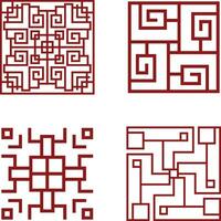 traditionell Chinesisch Muster Symbole. Vektor Element einstellen