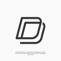 brev d tre dimensionera logotyp design mall vektor