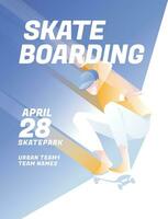 Skateboardfahrer. extrem Sport und Erholung. Sport Poster. Bewegung Silhouette. Gradient. Vektor Illustration