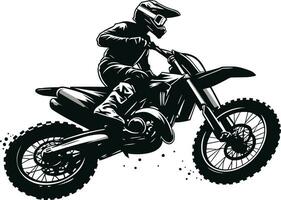 ai generiert Moto-Cross Fahrer Silhouette Illustration Profi Vektor