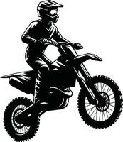 ai generiert Moto-Cross Fahrer Silhouette Illustration kostenlos Vektor